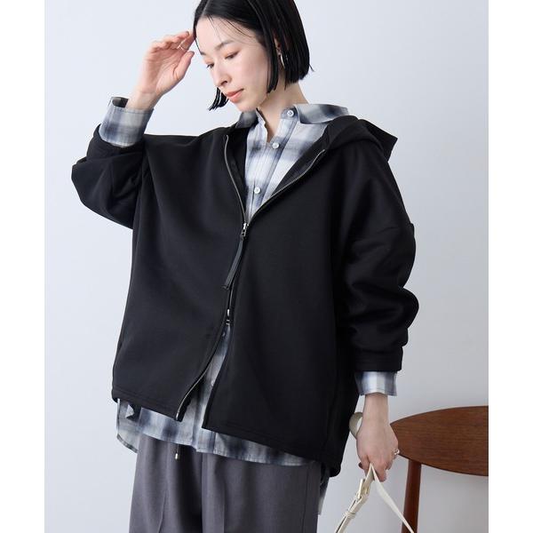 パーカー 「Aunely」洗練フォルム ダブルジップ エアリーフーディ / マシンウォッシャブル ＆ イージーケア「YOSOOIシリーズ」 レディース
