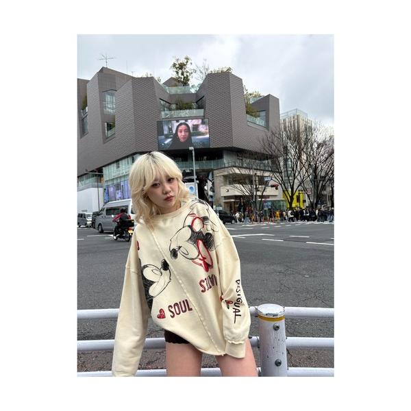トレーナー スウェット ミッキー＆ミニー ハート スウェットシャツ ディズニー レディース
