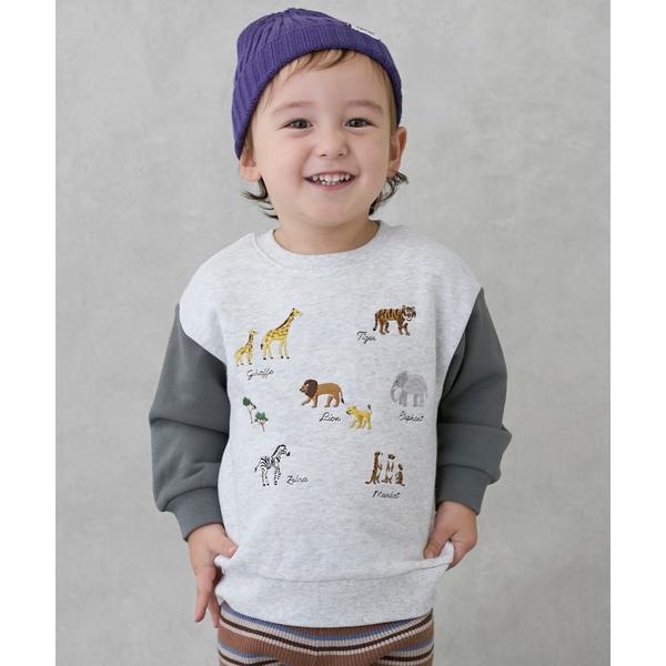 『セール実施中』ZOZO問い合わせ番号:102625505ショップ:petit main，プティマインブランド:petit main，プティマイン商品名:動物刺しゅうトレーナーカテゴリ:トップス>スウェットブランド品番:9554231...