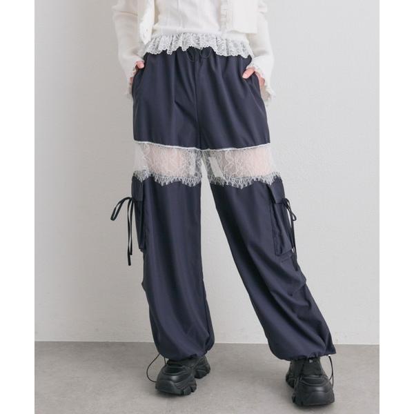 カーゴパンツ レース切替カーゴパンツ レディース