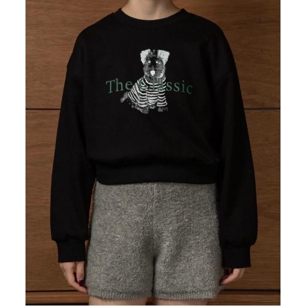 トレーナー スウェット 裏起毛 dog print sweat / ドッグプリントスウェット レディース