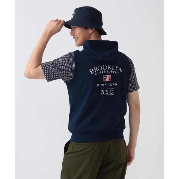 ベスト ジレ PURPLE LABEL / BROOKLYN ストレッチ フーディー ベスト（UVカット・吸水速乾） メンズ