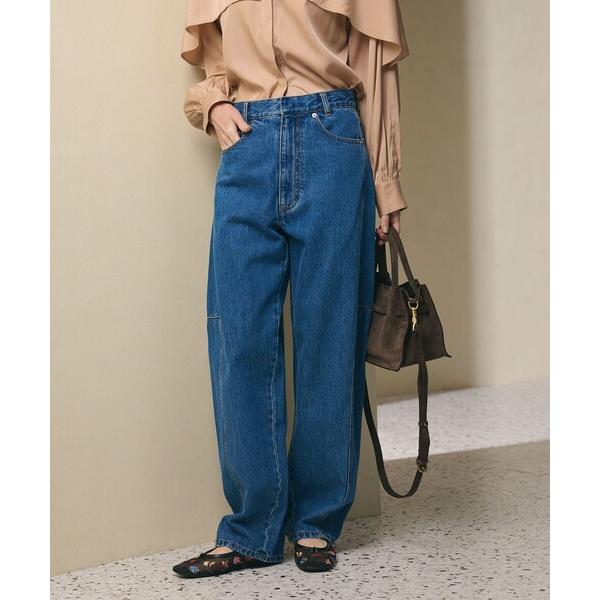 ワイドパンツ ジーンズ デニム デニムパンツ 「WEB限定」カーブ デニムパンツ レディース