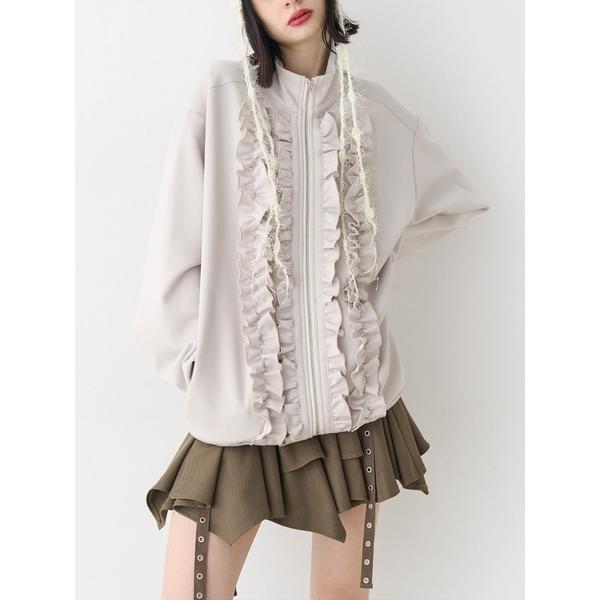 ZOZO問い合わせ番号:103047213ショップ:jouetie，ジュエティブランド:jouetie，ジュエティ商品名:ルーズフリルトラックジャケット【セットアップ対応】カテゴリ:トップス>ジャージブランド品番:0826129002...