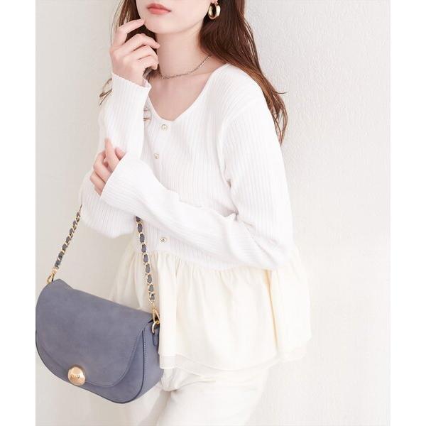 ZOZO問い合わせ番号:103047894ショップ:natural couture，ナチュラルクチュールブランド:natural couture，ナチュラルクチュール商品名:異素材ペプラムニットカテゴリ:トップス>ニット/セーターブラ...