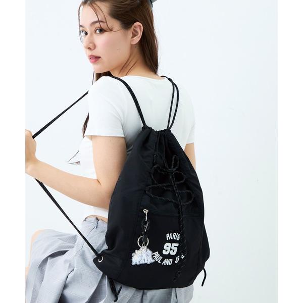デイバック リュック 「WEB限定」「ELGAES限定」PAUL ＆ JOE ACCESSOIRES (ポール＆ジョーアクセソワ)ナップサック PJA-B1434 95 EMBROIDERY BAG