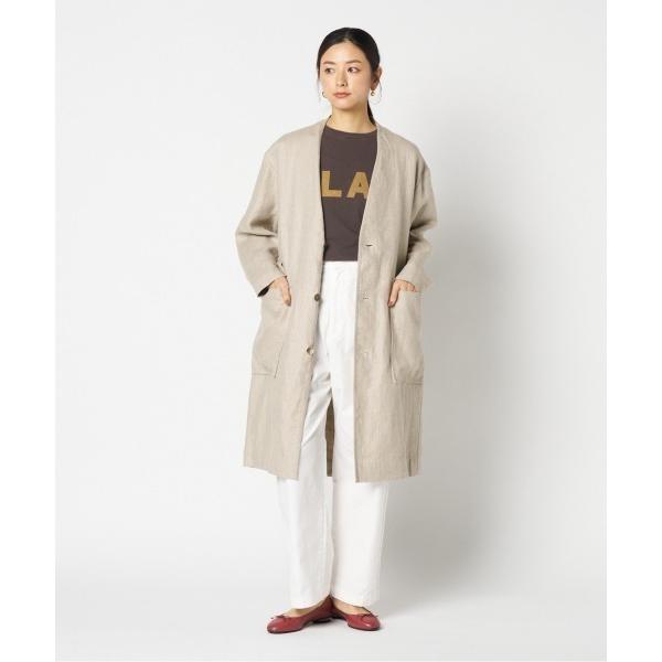 ステンカラーコート コート DUNGAREES LINEN COAT レディース