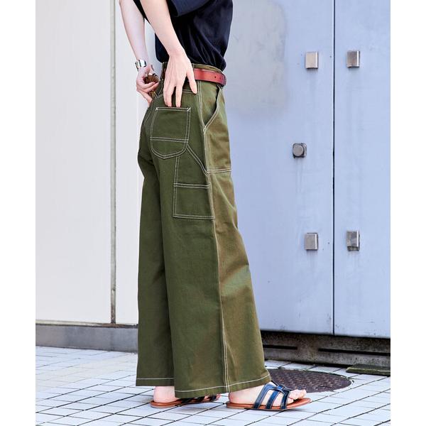 ワイドパンツ チノパン ペインター ワイドパンツ/コットンワイドパンツ/ワイドデニム レディース
