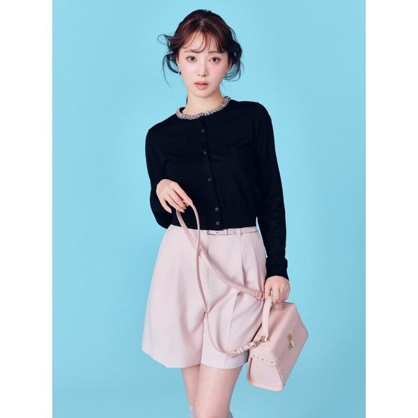 パンツ 「洗える」ベルト付きショートパンツ レディース