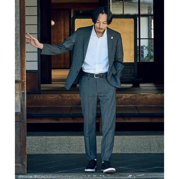 スラックス 「COLE HAAN/コール ハーン」別注 サマーサイロフィルウールピンチェックパンツ「通気性」 メンズ