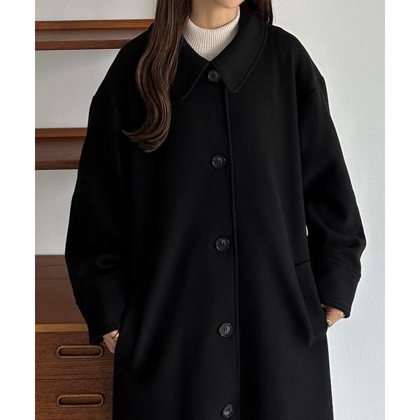 「callautia」 ステンカラーコート LARGE ブラック レディース