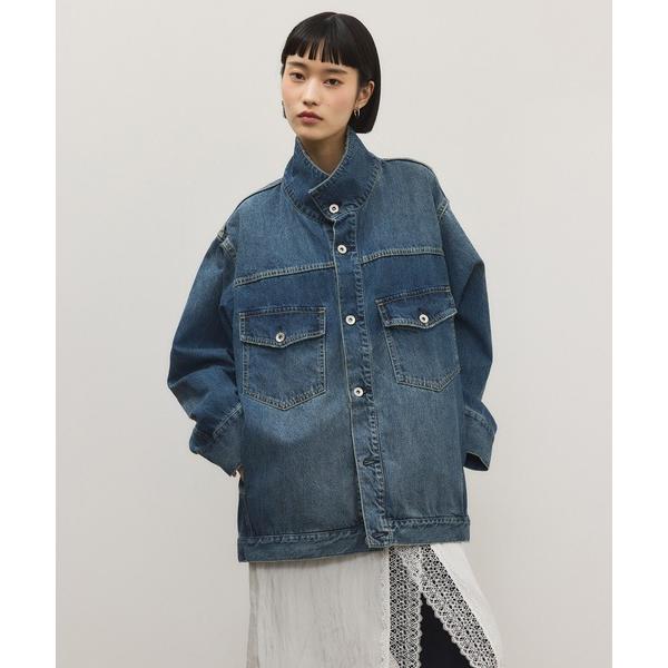 ZOZO問い合わせ番号:103356831ショップ:ADAM ET ROPE'，アダムエロペブランド:ADAM ET ROPE'，アダムエロペ商品名:【WEB限定】スタンドネックデニムジャケットカテゴリ:ジャケット/アウター>デニムジ...