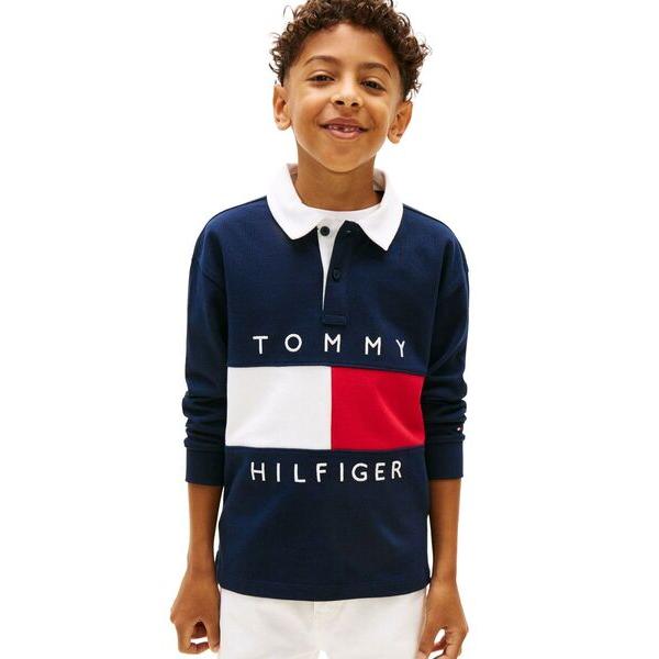 ZOZO問い合わせ番号:103393877ショップ:TOMMY HILFIGER，トミー ヒルフィガーブランド:TOMMY HILFIGER，トミーヒルフィガー商品名:BOYS ヘリテージフラッグジャージーロングスリーブポロシャツカテゴリ:...