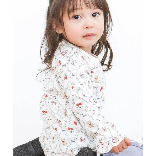 ZOZO問い合わせ番号:103393892ショップ:BEBE ONLINE STORE，ベベ オンラインストアブランド:SLAP SLIP，スラップスリップ商品名:【スララク/防汚加工/オーガニックコットン】ときめきデザイン女の子長袖Tシャ...