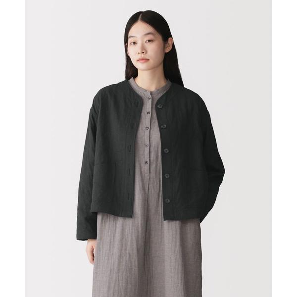 コート アウター 婦人　カポック混二重ガーゼ　キルトジャケット レディース