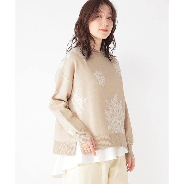 ZOZO問い合わせ番号:103434062ショップ:studio CLIP，スタディオクリップブランド:studio CLIP，スタディオクリップ商品名:14ゲージフラワーフクレジャガードニット×インナーセットカテゴリ:トップス>ニッ...