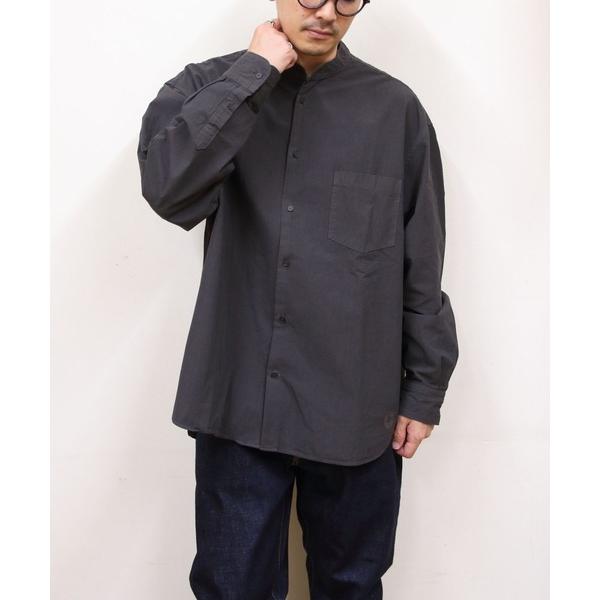 シャツ ORCIVAL/オーシバル ガーメントダイポプリン バンドカラー ロングスリーブシャツ BAND COLLAR POPLIN LONG SLEEVE SHIRT OR-B0444 GDP