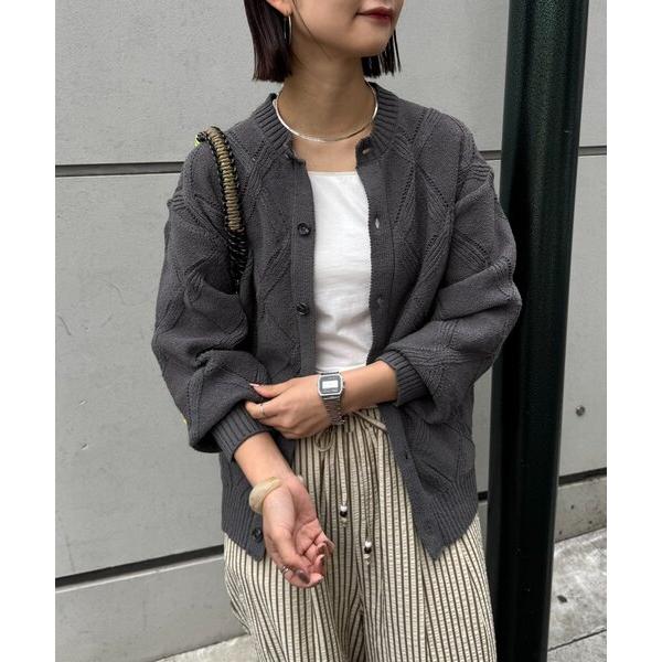 カーディガン 「UNISEX」ダイヤメッシュクルーネックカーディガン レディース メンズ