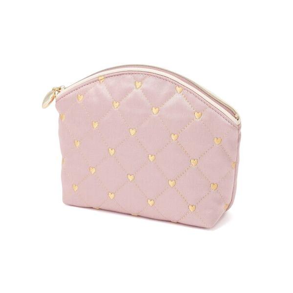 ZOZO問い合わせ番号:103584405ショップ:Francfranc，フランフランブランド:Francfranc，フランフラン商品名:ハートステッチ サテンポーチ L ライトピンク ポケット付き 化粧ポーチ コスメ収納 コンパクトカテゴ...