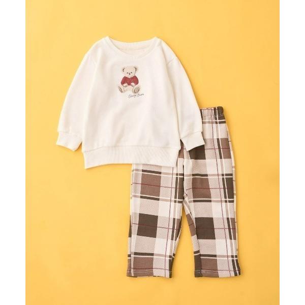 ZOZO問い合わせ番号:103586948ショップ:tutuanna，チュチュアンナブランド:tutuanna，チュチュアンナ商品名:[キッズ]温度調整 裏毛くまサガラ刺繍長袖パジャマカテゴリ:ルームウェア>ルームウェア/パジャマブラ...
