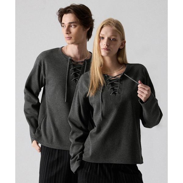 tシャツ 「CLEL」Functionary Thermal Lace-Up T-Shirt / ファンクショナリー サーマルレースアップTシャツ(ロンT)(抗菌防臭/吸水速乾) メンズ レディース