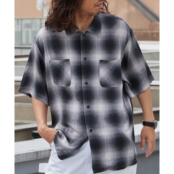 シャツ 半袖 DAN RIVER/ダンリバー 70s printed rayon check ss shirt レーヨン レギュラーカラー 半袖 シャツ オンブレチェック タータンチェック メンズ…