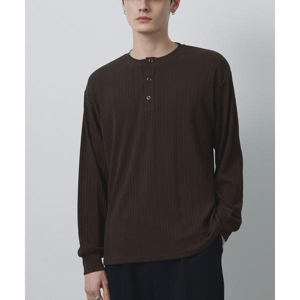 ヘンリーネック tシャツ 「CIYOT」テレコリブ ニットライク ヘンリーネック 長袖 Tシャツ メンズ レディース