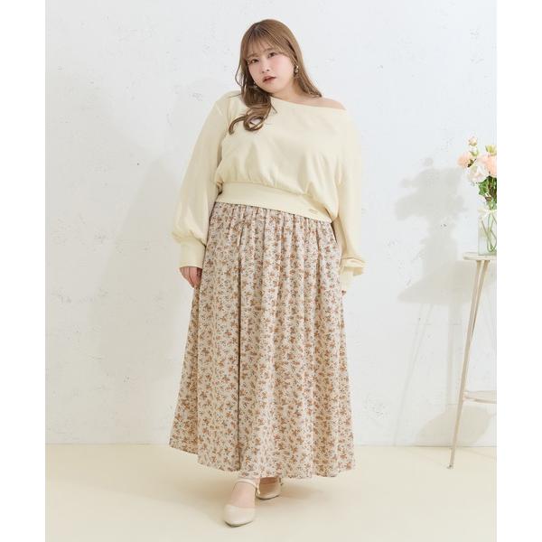 ロング スカート 「Louiosy」「大きいサイズ」チャーム付きフレアスカート