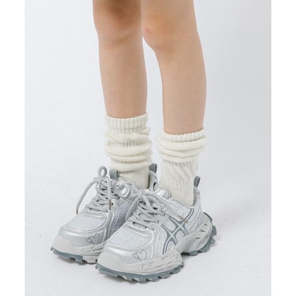 スニーカー ボリュームソールラメグリッターハートスニーカー キッズ 子供 女の子