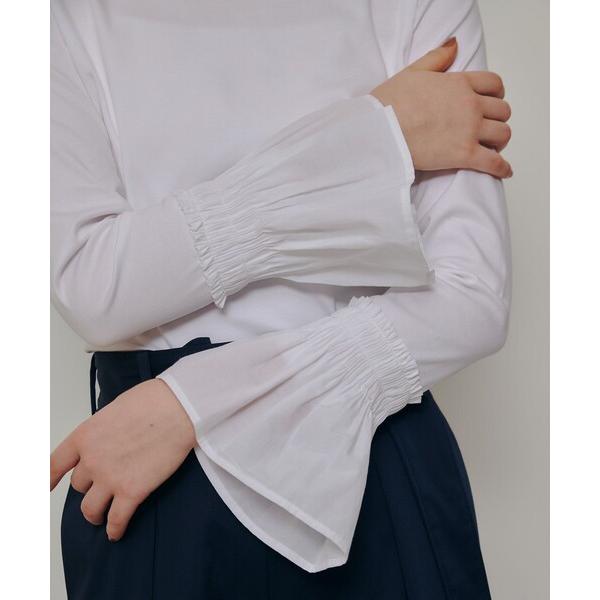 tシャツ 刺繍プリーツカフスプルオーバー レディース
