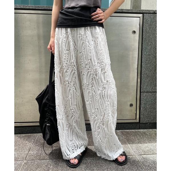 パンツ チュールレースイージーパンツ レディース