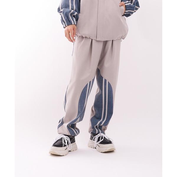 パンツ 「Nora Lily」Denim Combo Track Line Loose Pants メンズ レディース