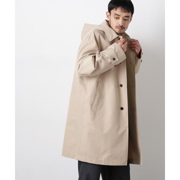 ステンカラーコート コート フーデッドステンカラーコート「WARP PRINT」ライニング メンズ