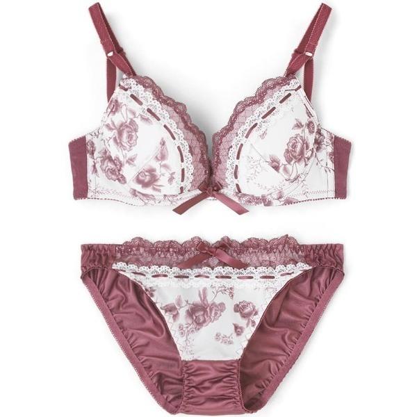ブラジャー ショーツセット ロイヤルフラワープリントブラセット