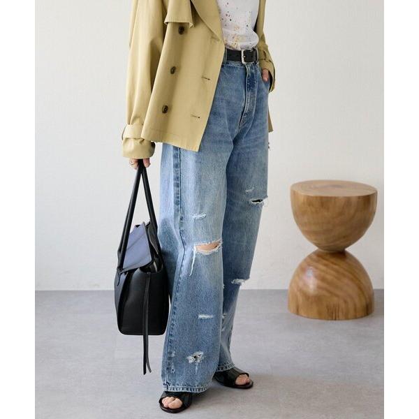 ジーンズ デニム デニムパンツ 「A・MONN」ループポイントダメージデニム レディース