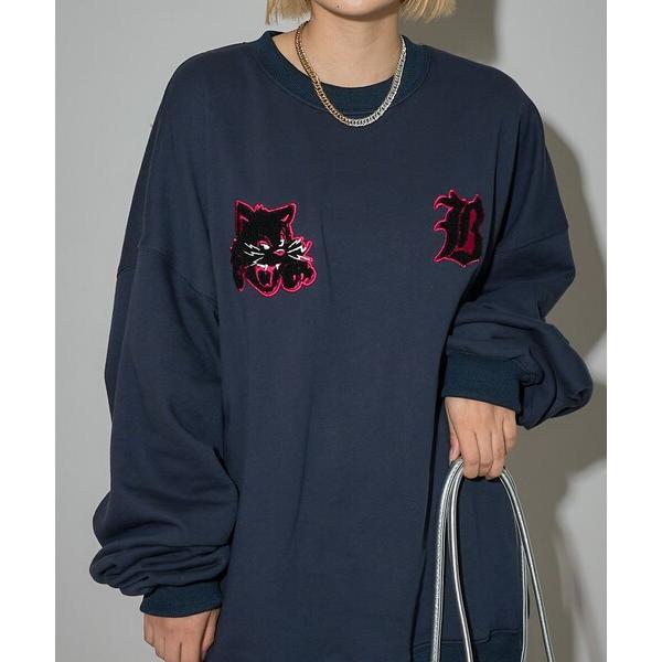 「PUBLUX」 「Bohemian Chop」スウェットカットソー L ネイビー レディース