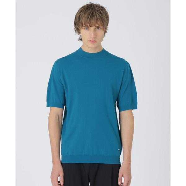 tシャツ ヴィスコンフィーモックネックニットTシャツ メンズ