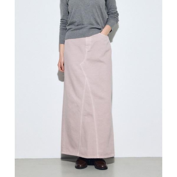 デニムスカート 「サイズ，身長別画像あり」AZUL DENIM カラーストレートデニムスカート カラーデニム 春服 秋服 冬服 ロングスカート
