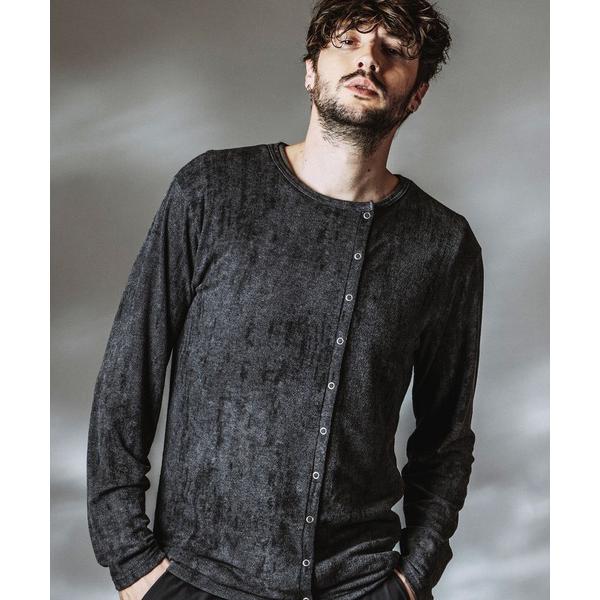 カーディガン 「NO ID.」Asymmetry Crew Neck Cardigan / アシンメトリー クルーネック カーディガン メンズ