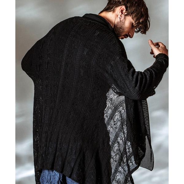カーディガン 「NO ID.」2way Openwork Knit Gown / 2ウェイ オープンワーク ニットガウン メンズ