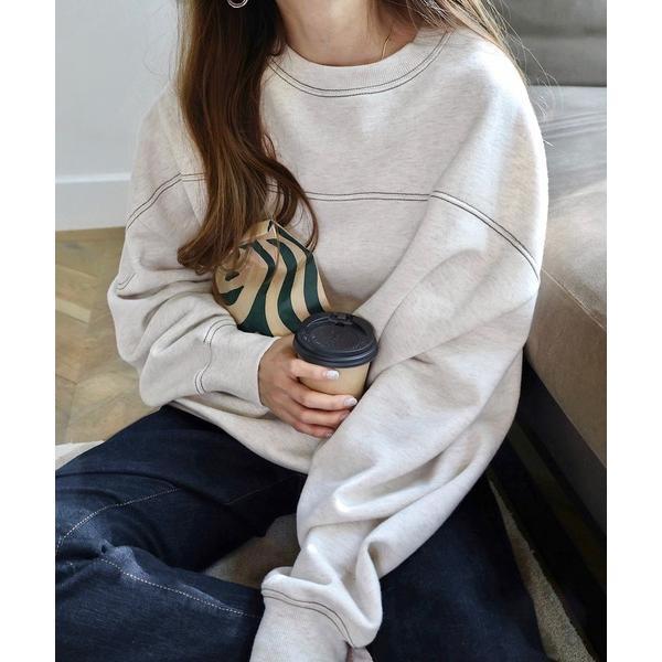 「andme」 「alma design」スウェットカットソー S ベージュ レディース