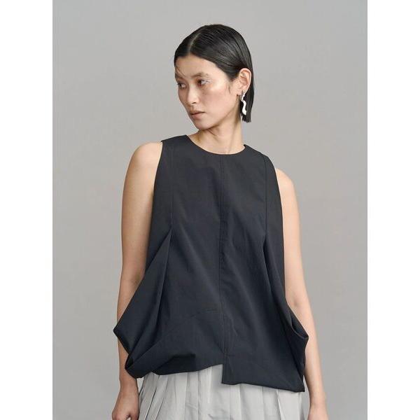 タンクトップ ノースリーブ ROUND BOX COCOON TOP / ラウンドボックスコクーントップ レディース