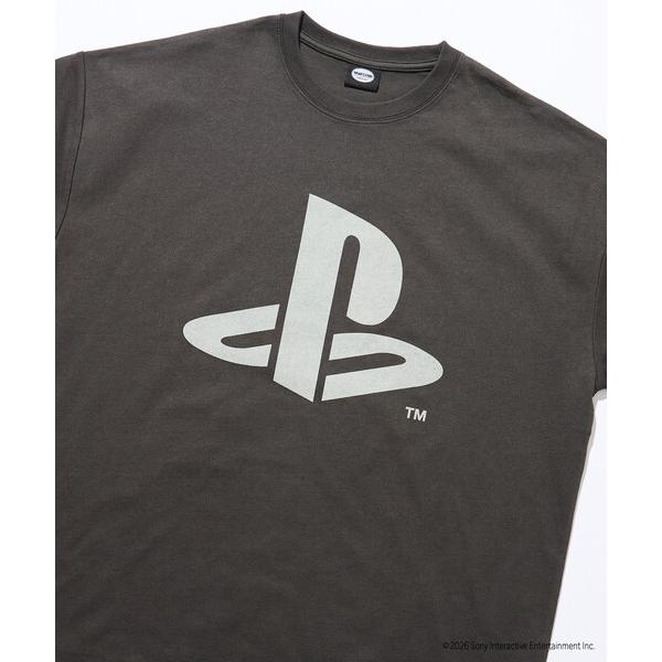 tシャツ 限定展開 ビッグシルエット ロゴバックプリント クルーネック Tシャツ/PlayStation LOGO メンズ レディース