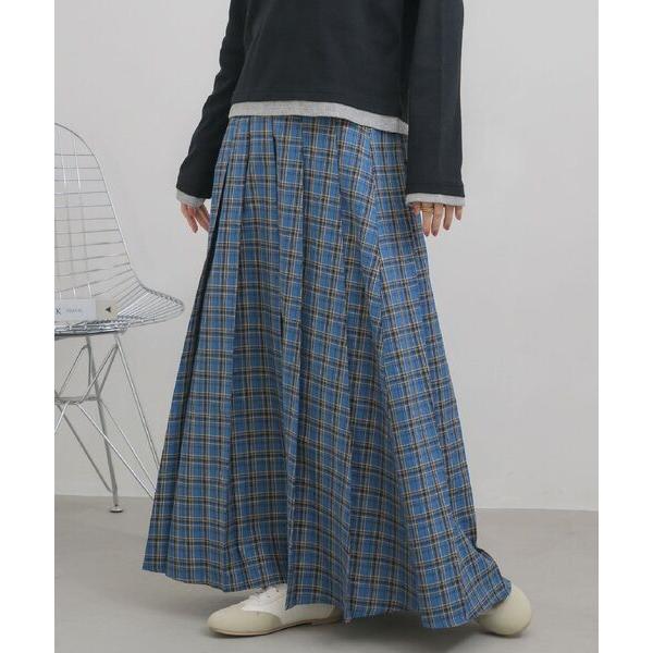 スカート チェックプリーツロングSK