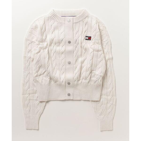 「TOMMY JEANS」 ニットカーディガン SMALL ホワイト レディース