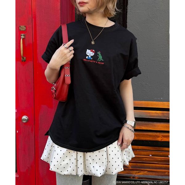 tシャツ 半袖 「m:rex」ハローキティコラボ BIG TEE レディース