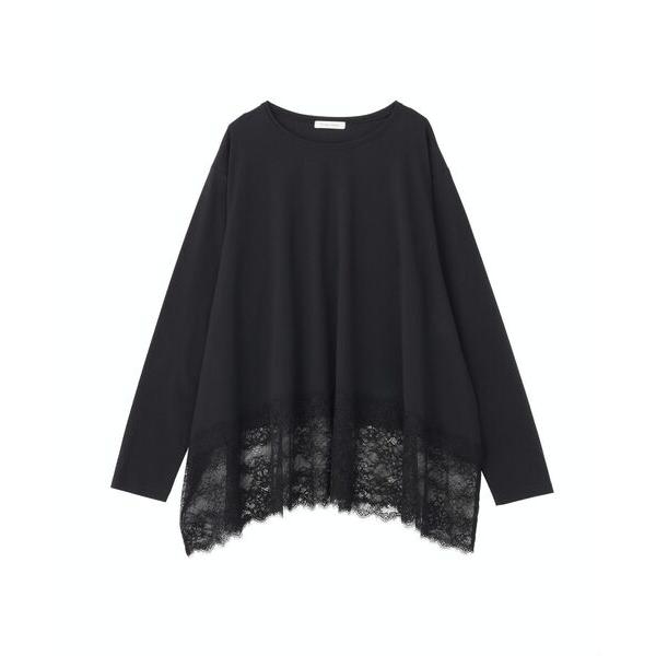 tシャツ 裾イレヘムレースドッキングプルオーバー レディース