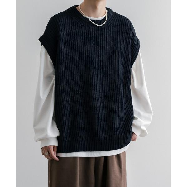 「epnok」 ノースリーブニット SMALL ネイビー メンズ
