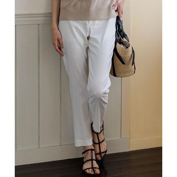 パンツ リネンレーヨンストレッチ テーパード パンツ レディース