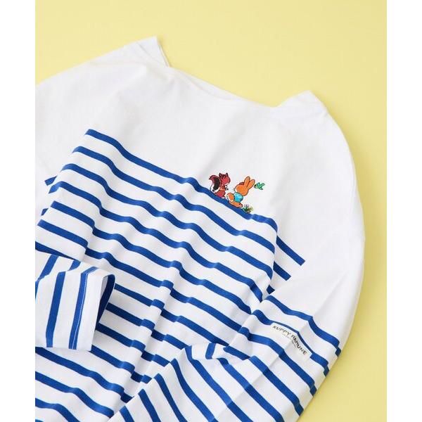 tシャツ 「クッピーラムネ×ear」綿100％/コラボボーダーロングTシャツ レディース